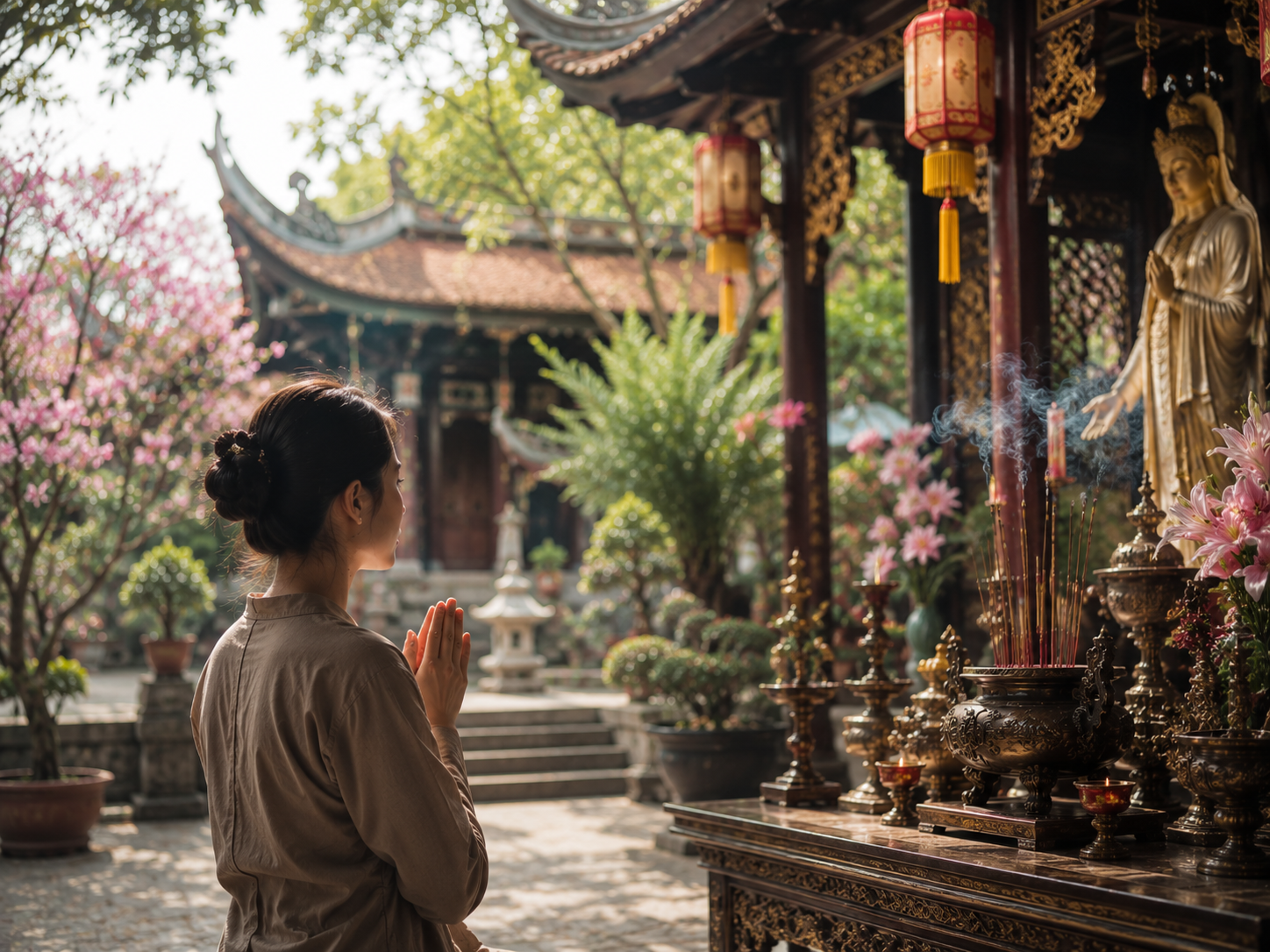 Đi chùa cầu duyên nên cầu gì, giữ tâm thế nào cho nhẹ lòng